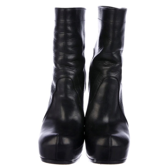 Rick Owens square toe wedge bootie - Picture 2 of 4